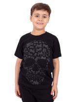 Camiseta Juvenil Caveira Moto Icon Preta Camiseta Juvenil Caveira Moto Icon Preta
