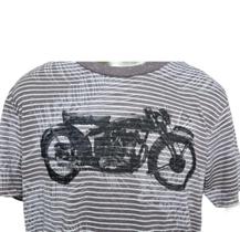 Camiseta Juvenil Criança Manga Curta Slim Estampa de Moto