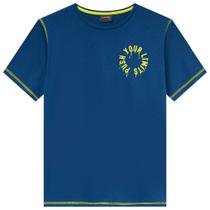 Camiseta Juvenil Lemon em Algodão Estampa na altura do peito Azul