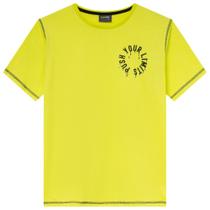 Camiseta Juvenil Lemon em Algodão Estampa na altura do peito Verde