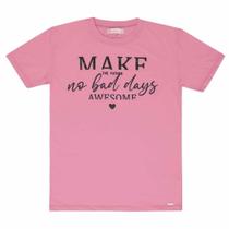 Camiseta juvenil m/c menina dway make no bad days meia malha neon