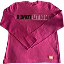 Camiseta juvenil m/l menina dway revolution meia malha estampa glitter