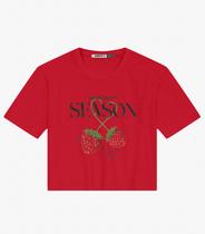 Camiseta Juvenil Manga Curta em Meia Malha Minty Vermelho Camiseta Juvenil Manga Curta em Meia Malha Minty Vermelho