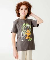 Camiseta Juvenil Manga Curta Garfield Tam 10 a 16-48008