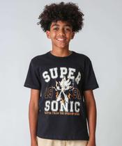 Camiseta Juvenil Manga Curta Sonic Tam 10 a 16-48012