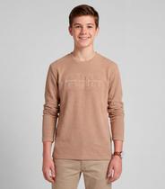 Camiseta Juvenil Manga Longa Meia Malha Minty Marrom
