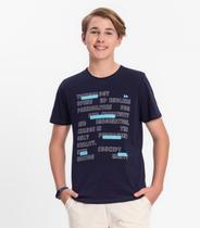 Camiseta Juvenil Masculina Em Meia Malha Minty Azul