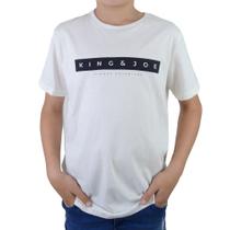 Camiseta Juvenil Masculina KingJoe Estampada Branco Off