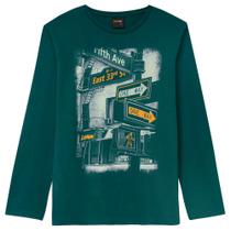 Camiseta Juvenil Masculina Lemon Algodão Estampa New York cor Verde