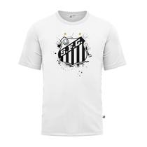 Camiseta Juvenil Masculina Santos Escudo Algodão Branca