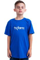 Camiseta Juvenil Masculina Texas Farm - Ctm001 - Do 10 Ao 16 - Azul Royal/ Branco