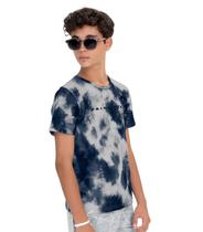 Camiseta Juvenil Masculina Tie Dye Minty Azul