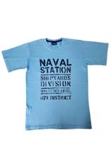 Camiseta Juvenil Masculino Tam 16 - Vrasalon Naval Malha Azul Claro
