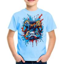 Camiseta juvenil varios modelos gamer controle play blusa manga curta menino unisex moda infantil