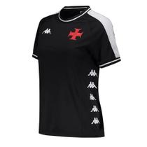 Camiseta Kappa Vasco Supporter Block Feminina - Preta