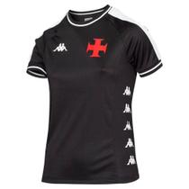 Camiseta Kappa Vasco Supporter Block Feminina - Preta