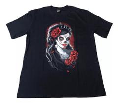 Camiseta Katrina Caveira Mexicana Dia Muertos Blusa Adulto Unissex Hcd382 MB Camiseta Katrina Caveira Mexicana Dia Muertos Blusa Adulto Unissex Hcd382 MB
