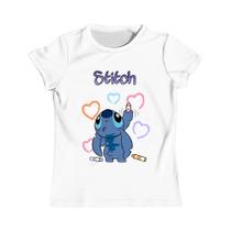 Camiseta Kawaii Stitch De Manga Curta Para Meninas Verão 2024 Camiseta Infantil De Desenho Animado