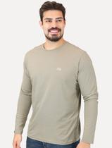 Camiseta King & Joe Masculina Manga Longa Basic Light Small Logo Cinza Médio CA24102 00101 Tamanho:L/G