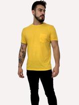 Camiseta King & Joe Masculina Slim Eco Crewneck Pocket Amarela