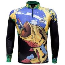 camiseta king pesca com proteção solar 50+ uv dry fit pirarara