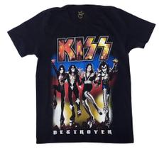 Camiseta Kiss Destroyer Rock Heavy Metal Glam Gene Simons BO530 RCH Camiseta Kiss Destroyer Rock Heavy Metal Glam Gene Simons BO530 RCH