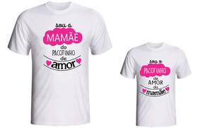 Camiseta Kit Mamãe e filha modelo branca fornecedor M&M Presentes Personalizados