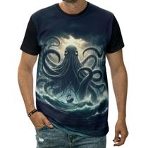 Camiseta Kraken Monstro Marinho Navios Mitologia Nórdica