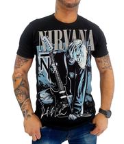Camiseta Kurt Cobain Camisa Banda Rock Nirvana Masculina
