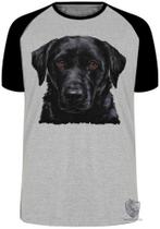 Camiseta Labrador Preto Blusa Plus Size extra grande adulto ou infantil