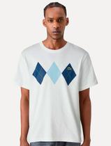 Camiseta Lacoste Masculina Classic Fit Estampa Argyle Branca