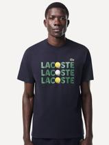 Camiseta Lacoste Masculina Heavy Cotton Ball Print Azul Marinho