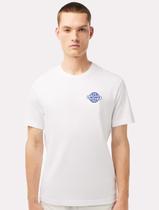 Camiseta Lacoste Masculina Regular Fit Blue Worldwide Branca