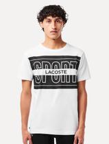 Camiseta Lacoste Masculina Regular Fit Sport Logo Graphic Branca