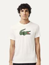 Camiseta Lacoste Masculina Regular Sport Dry Print Croco Branca