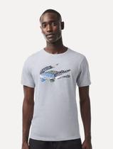 Camiseta Lacoste Masculina Sport Cotton Jersey Logo Cinza Mescla