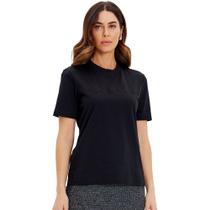 Camiseta Lança Perfume Bordado In24 Preto Feminino