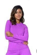 Camiseta Larulp sta rosa G violeta manga longa