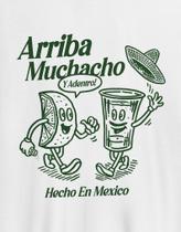 Camiseta Lavada 100% Algodão Estampa Frente e Costas Arriba Tequila Regular