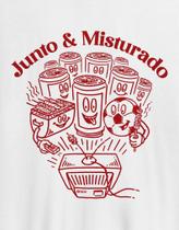 Camiseta Lavada 100% Algodão Estampa Frente e Costas Junto e Misturado Regular