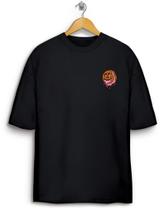 Camiseta Lavada 100% Algodão Estampa Frente Freak Cookie Oversized
