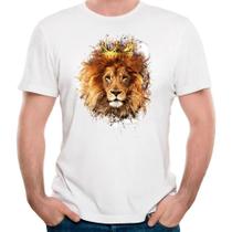 Camiseta leão camisa coragem força fé rei coroa