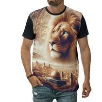Camiseta Leão Da Tribo De Judá Sobre Mesquita Israel Arte Camiseta Leão Da Tribo De Judá Sobre Mesquita Israel Arte