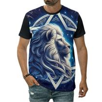 Camiseta Leão De Judá Símbolo Estrela De Davi Escudo Camiseta Leão De Judá Símbolo Estrela De Davi Escudo