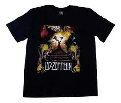 Camiseta Led Zeppelin Blusa Preta Rock Highway Heaven HCD566 BM Camiseta Led Zeppelin Blusa Preta Rock Highway Heaven HCD566 BM