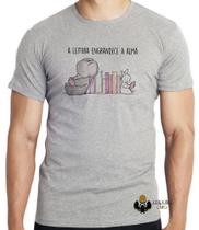 Camiseta Leitura engrandece a alma Blusa criança infantil juvenil adulto camisa tamanhos