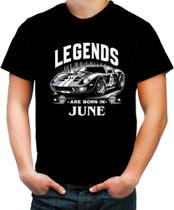 Camiseta Lendas Nascem em Junho Carros Esportivos 2