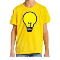 Camiseta Leozinho Lâmpada Amarela Emily Vick Youtuber Festa Presente Criança Juvenil Unissex Cabelo Rosa Trolagem