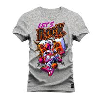 Camiseta Lets Rock Algodão Estampada Unissex Nexstar Varias Cores