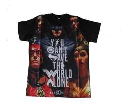 Camiseta Liga Da Justiça Filme Blusa Adulto Unissex Lu128 BM Camiseta Liga Da Justiça Filme Blusa Adulto Unissex Lu128 BM